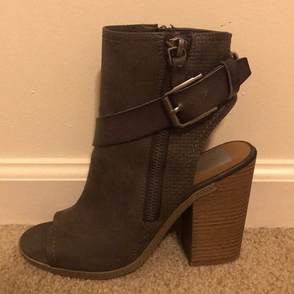 Block Heel Open-Toe Booties WOMEN 9 - Picture 3 of 5